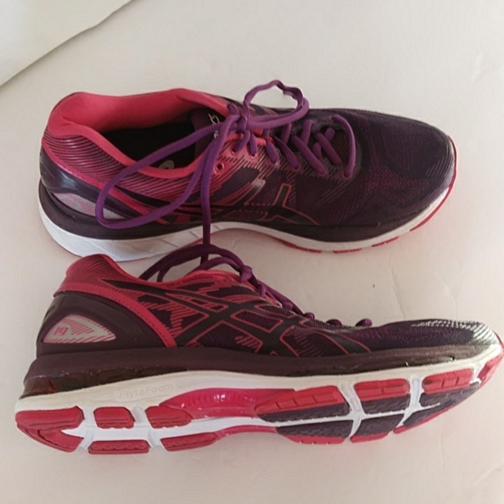 Asics Gel-Nimbus 19 Running Sneaker Shoe 10 Purple Pink - Picture 12 of 16